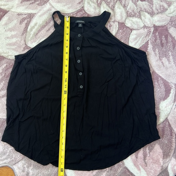 Torrid Rayon Slub Button Front Halter Sleeveless Top Size 00 - Picture 9 of 11